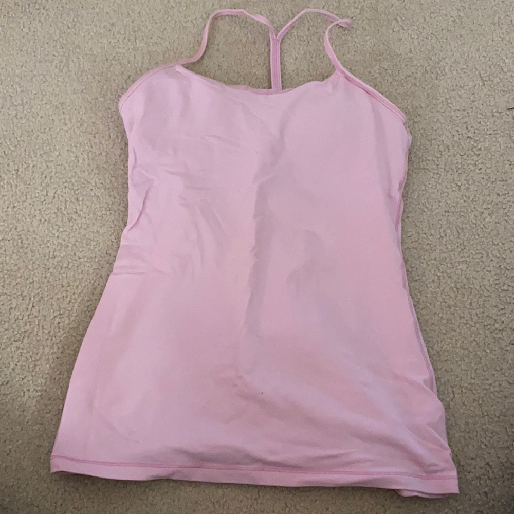 Lululemon Athletica Tank Top with built in bra/pads Size 6 Light Pink